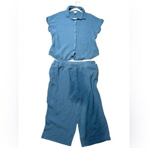 Jessica Simpson Plus Size muslin Blue women’s Outfit set XL-XXl